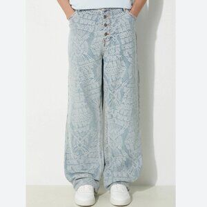 Daily Paper NWT Settle Macramé Jacquard Straight Leg Jeans Size 32